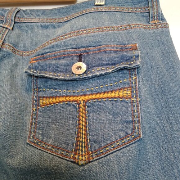 'Stretch Low-Rise Boot' Jeans * Buttoned Back Flap Pockets * Fun Stitching Sz16 - Picture 4 of 10